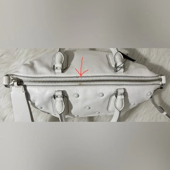 RARE Marc Jacobs New Q Small Legend StuddedLeather Satchel Crossbody White NWT